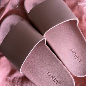 ONIA Rose Dawn Pink Cloud Pool Slide Size 8 NEW